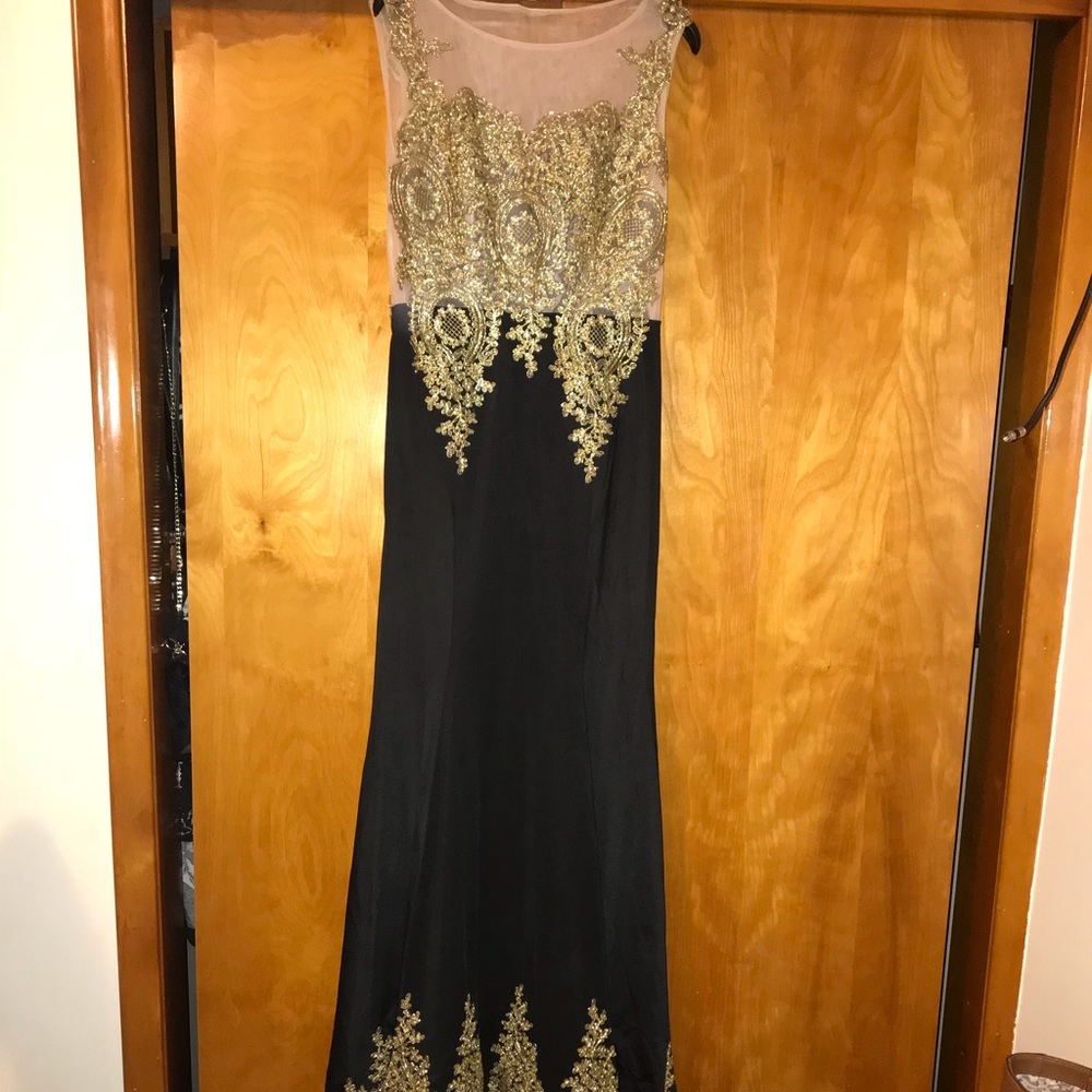 Black and gold evening dresses
